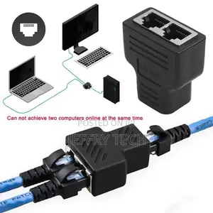 Universal 1 to 2 Dual Female Ports Cat5/6/7 Rj45 Splitter La