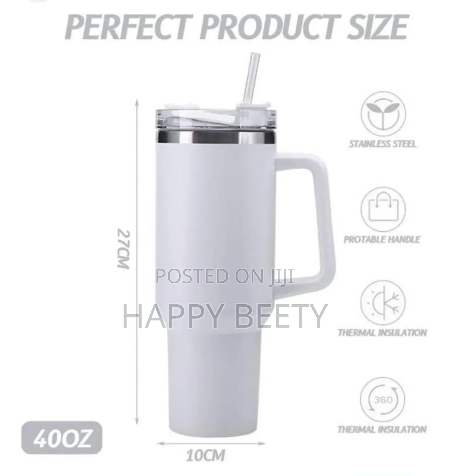 1.2l Unbranded Clear Cap Straw Stanley Cup