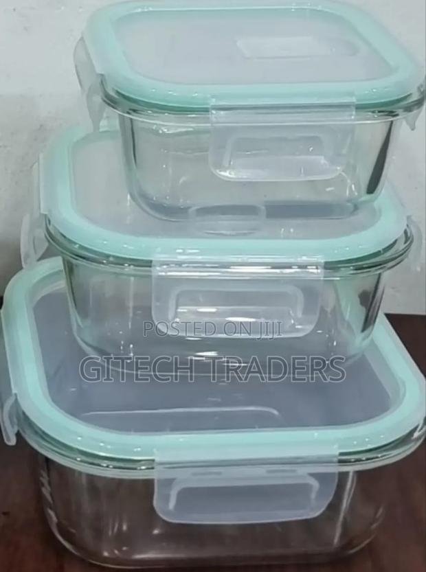 3in1 Glass Preservation Bowls With Air Tight Silicon Covers