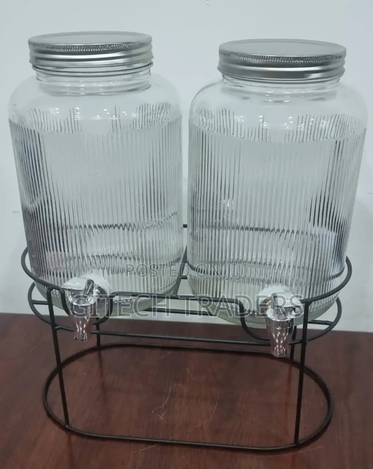 Black Steel Base 2in1 Each 3.8l Clear Glass Beverage