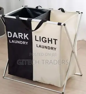 2 Compartment Foldable Laundry Basket -