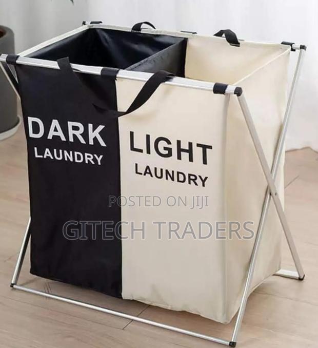 2 Compartment Foldable Laundry Basket -