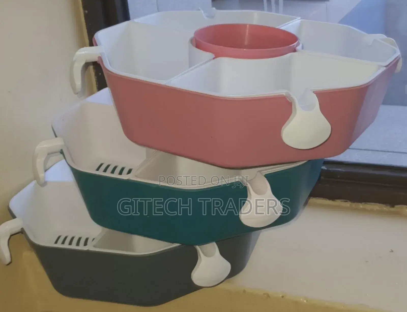 3600 Rotating Octagonal Fruit Drainer Basket