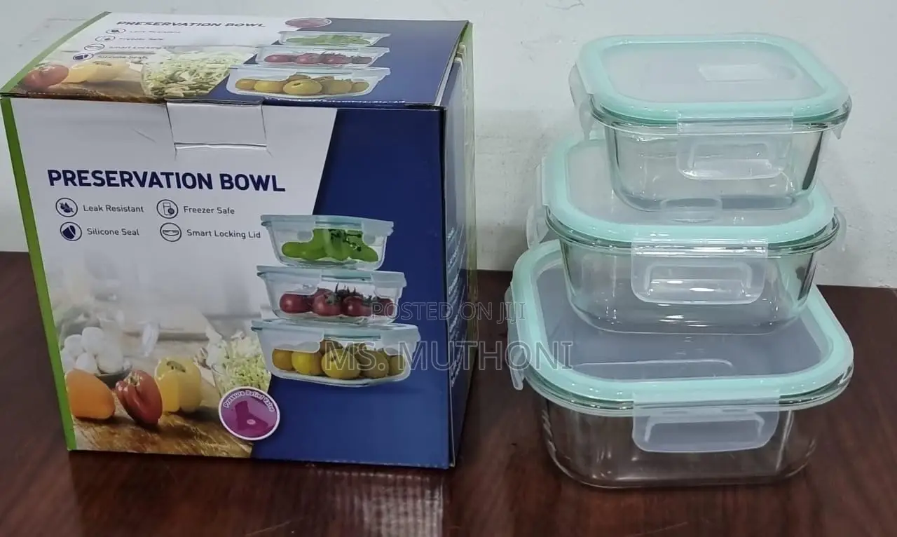 3in1 Glass Preservation /Lunch W/ Air Tight Silicon Covers