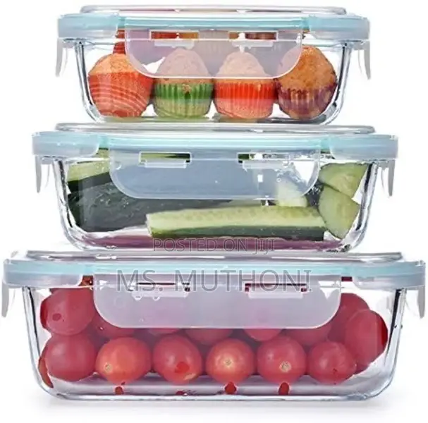 3in1 Glass Preservation /Lunch W/ Air Tight Silicon Covers