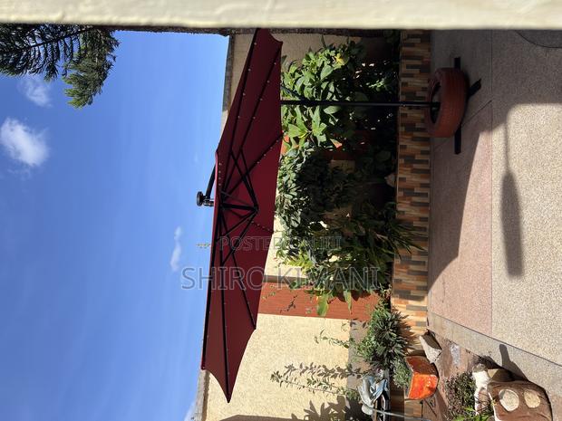 Durable Parasol Umbrella for Shade With Solar Lights