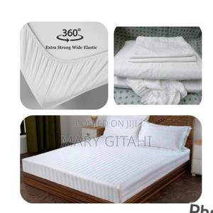 Available Plain White Stripped Bedsheets - thumbnail 2
