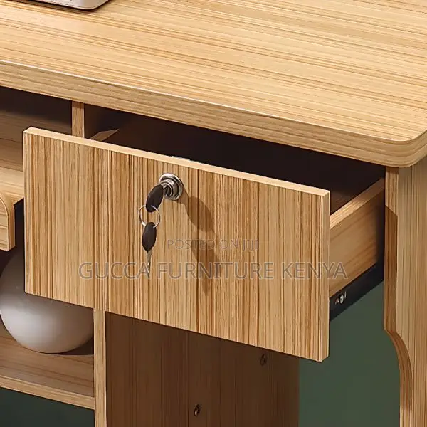 Office Tables:120cm Modern Secure Office Desk Natural Wood