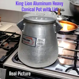 King Lion Heavy Aluminum Conical Pot With Lid Available