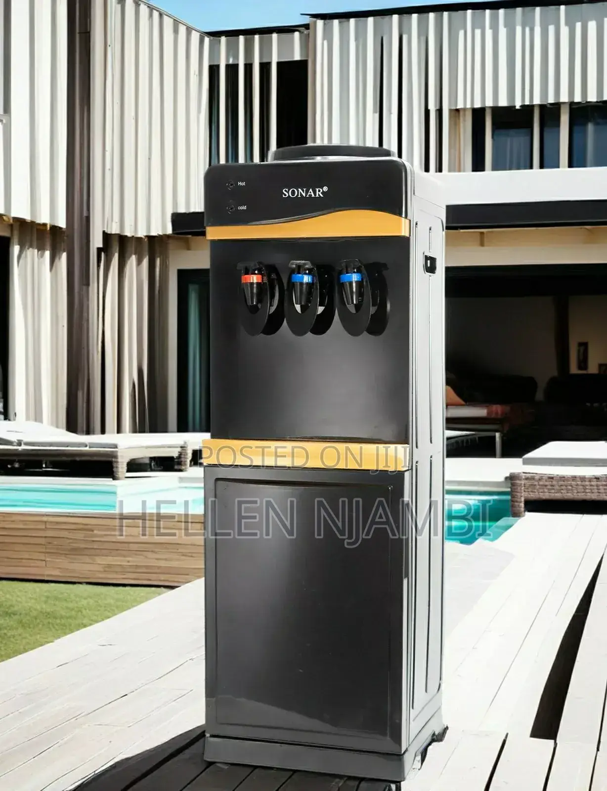 Black Sonar 3 Taps Hot,Normal and Cold Dispenser