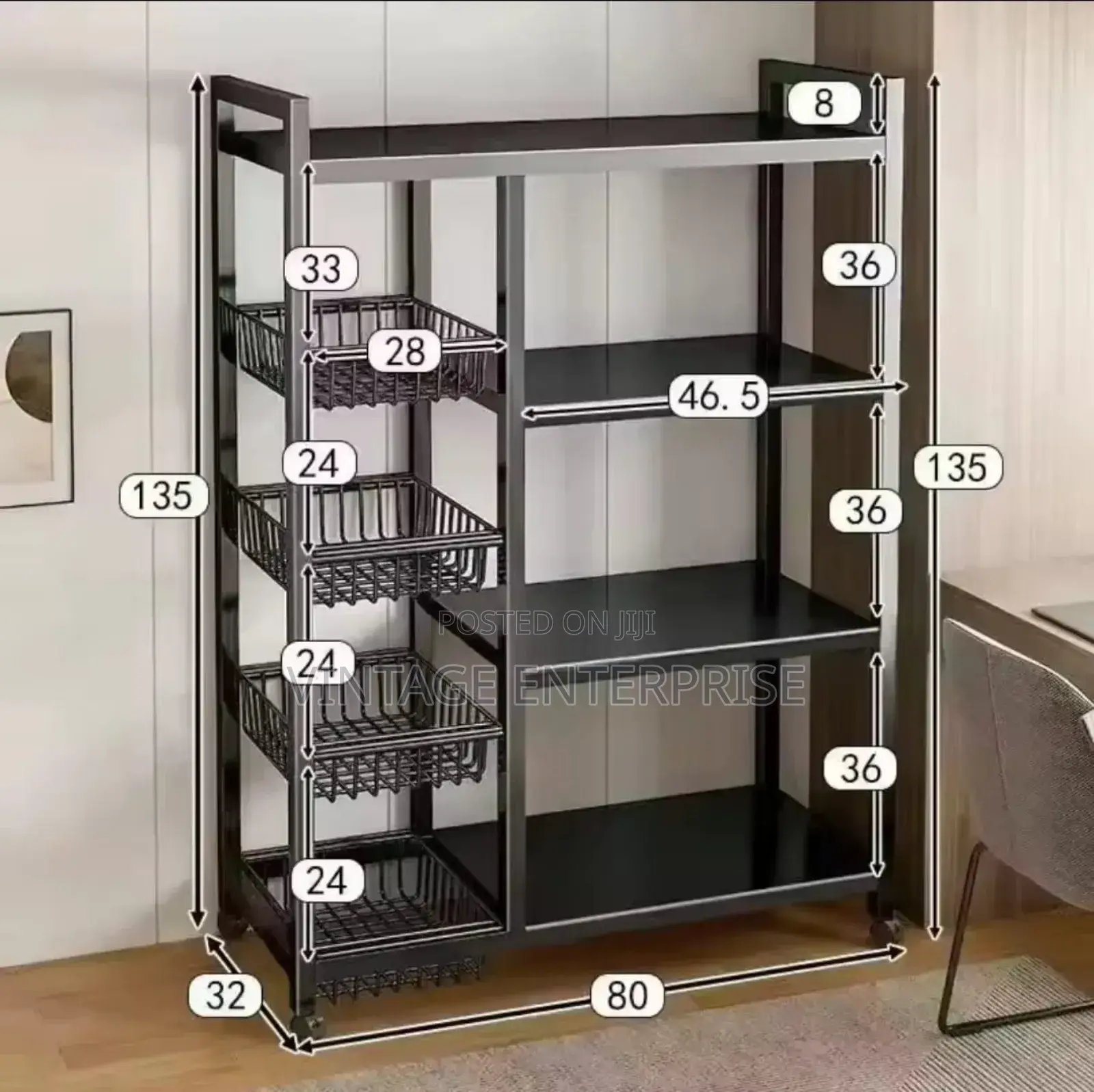 Kitchen Rack 4 Tier With Wheels