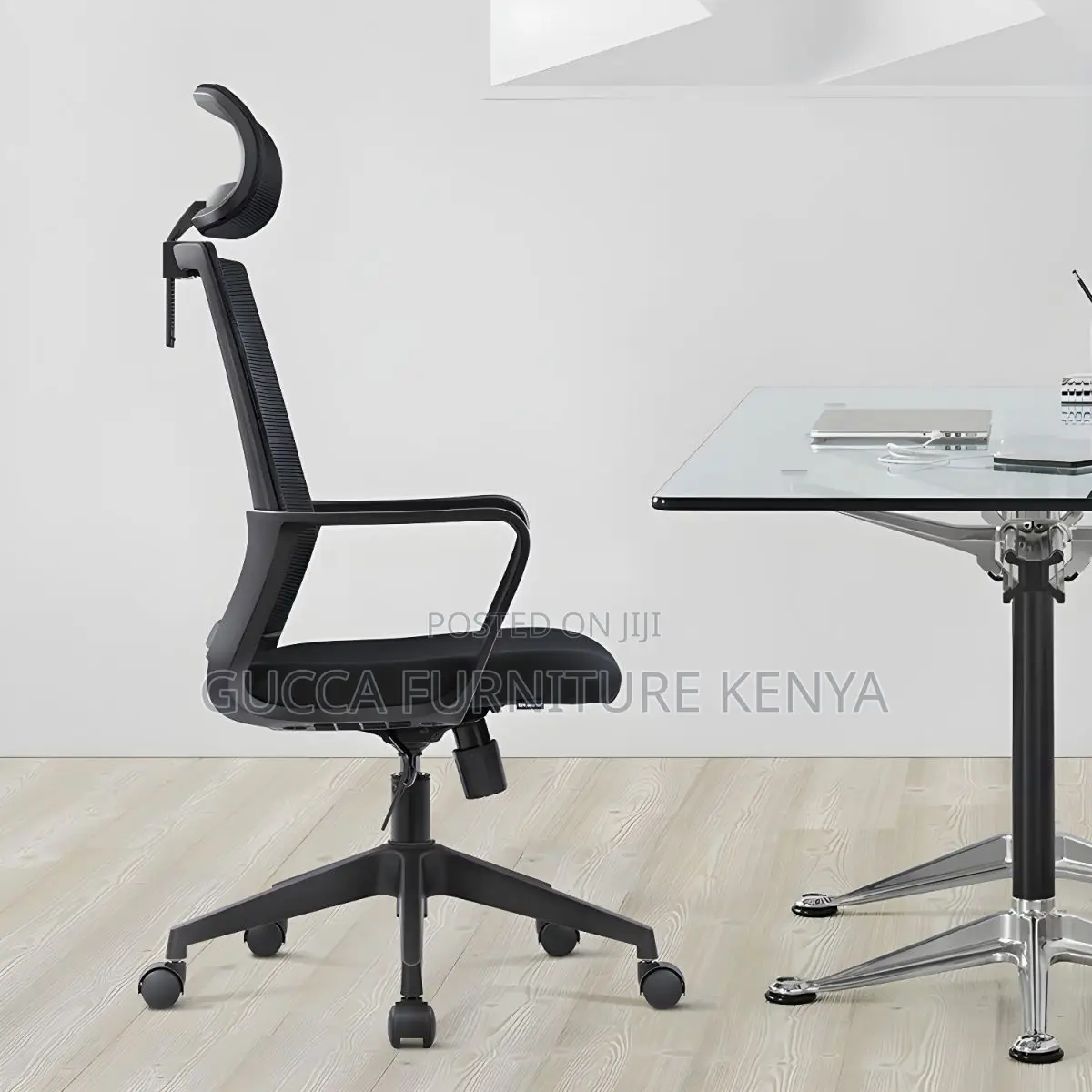 Office Chairs:Fixed Arm Office Nylon Height-Adjustable Chair