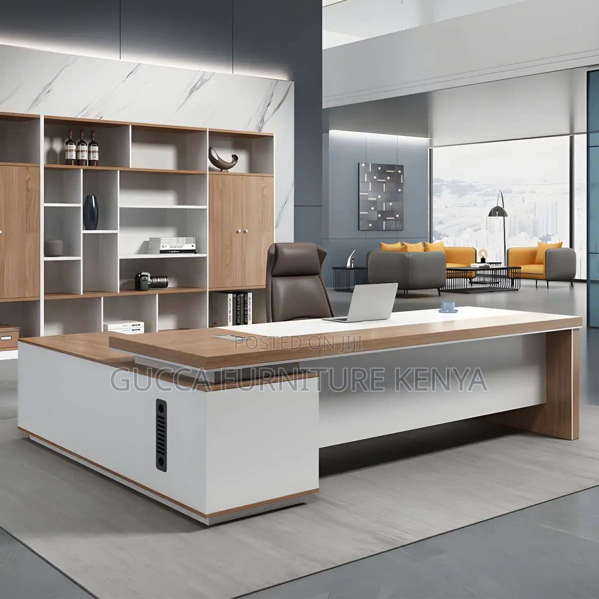 Office Tables:160cm L-Shape Wood Rectangular Executive Desk