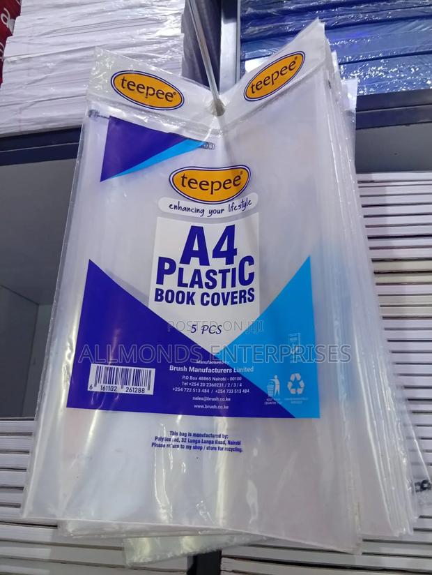 A4 Polythene/Plastic Book Covers 5 PCS Per Packet-Tepee - main view
