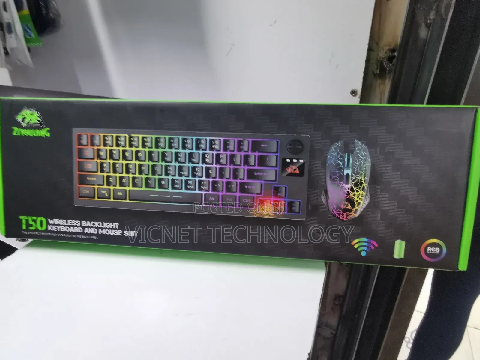 Backlight T50 Wireless Keyboard and Mouse With RGB