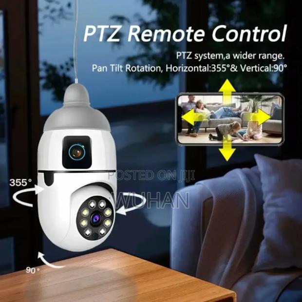 Dual Lense Wifi Bulb Camera PTZ Lower Lense