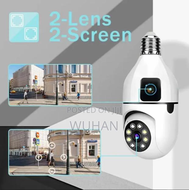 Dual Lense Wifi Bulb Camera PTZ Lower Lense - thumbnail 3