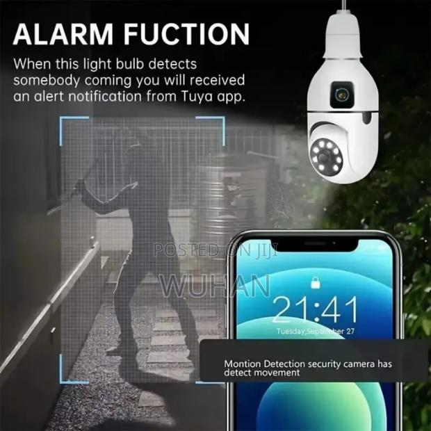 Dual Lense Wifi Bulb Camera PTZ Lower Lense - thumbnail 4