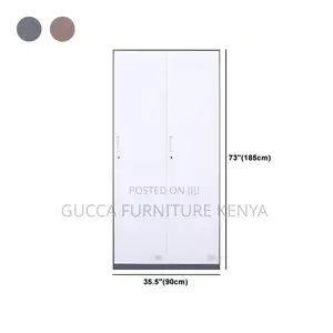 Cabinets:2-Door Metal Hinged Wardrobe Cabinet Office Home