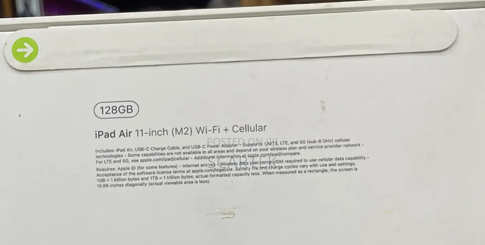 New Apple iPad Air 128 GB Blue