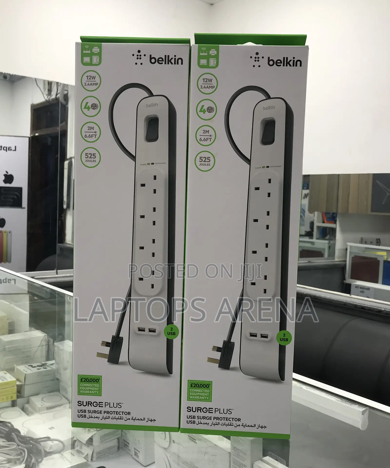 Belkin Surgeplus 4 Way Extension With Dual Usb Outputs