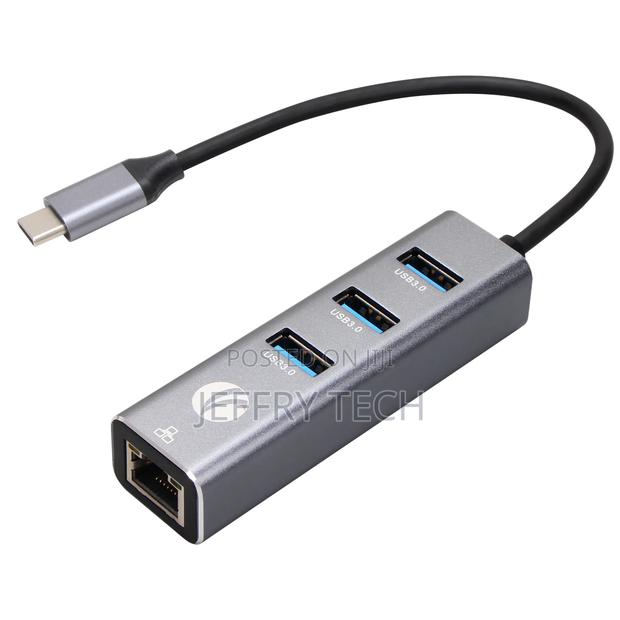 Usb Type C to Usb3.0*3+Rj45 Hub Aluminum Shell 4 in 1