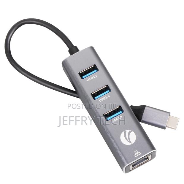 Usb Type C to Usb3.0*3+Rj45 Hub Aluminum Shell 4 in 1 - thumbnail 2