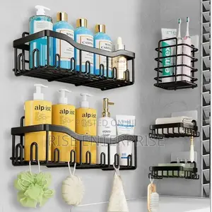 5 Piece Shower Caddy Organizer Self Adhesive Shelves Holders