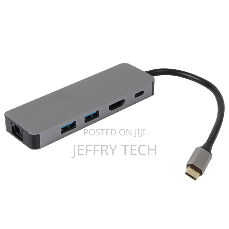 5 in 1 Usb Docking Stationusb Type C to Hdmi+Usb3.0*2+Rj45+P