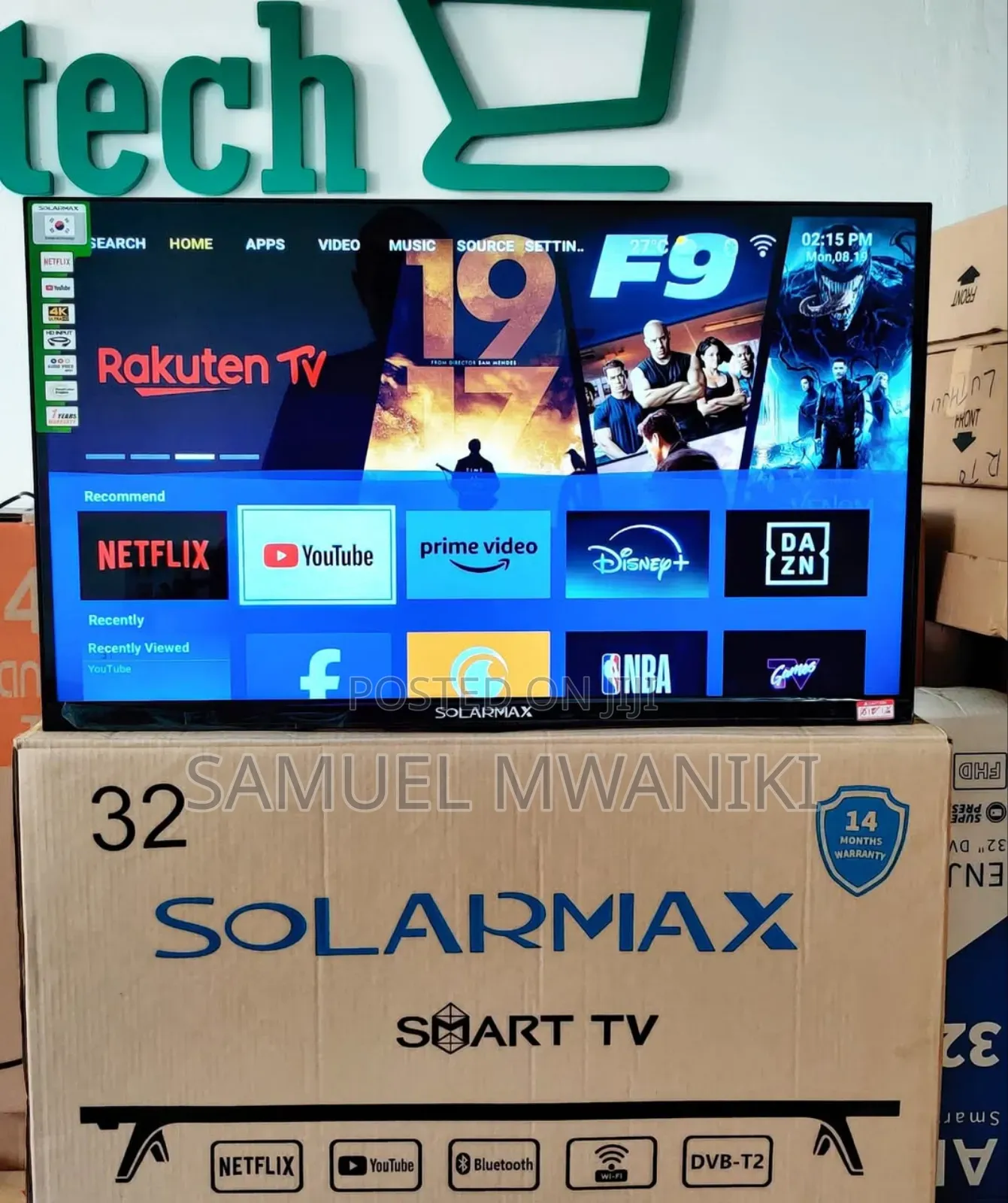 Solarmax 32" Smart Android Frameless Tv Youtube Bluetooth