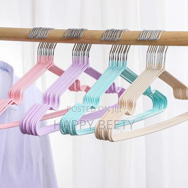 *10pcs Strong Clothes Hanger Stainless Steel With Rubber