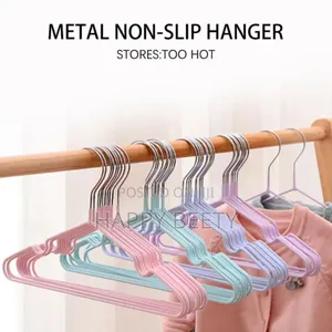*10pcs Strong Clothes Hanger Stainless Steel With Rubber