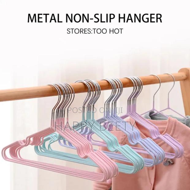 *10pcs Strong Clothes Hanger Stainless Steel With Rubber - thumbnail 2