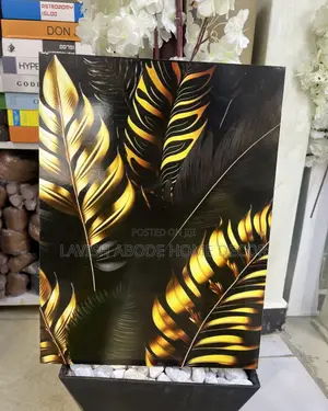 Black and Gold Leaf Wall Art Wall Hanging A3 Size