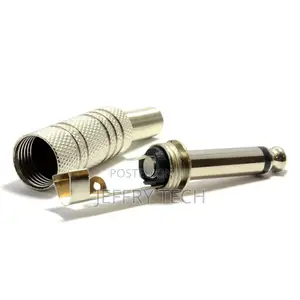 6.35mm Metal Mono Jack Plug Strain Relief Guitar/Speaker S