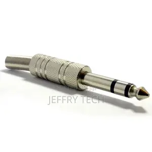 6.35mm Metal Stereo Jack Plug Strain Relief Solder End