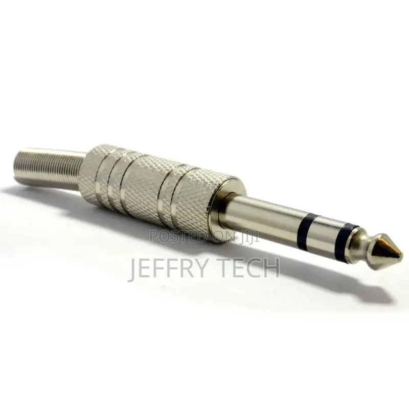 6.35mm Metal Stereo Jack Plug Strain Relief Solder End