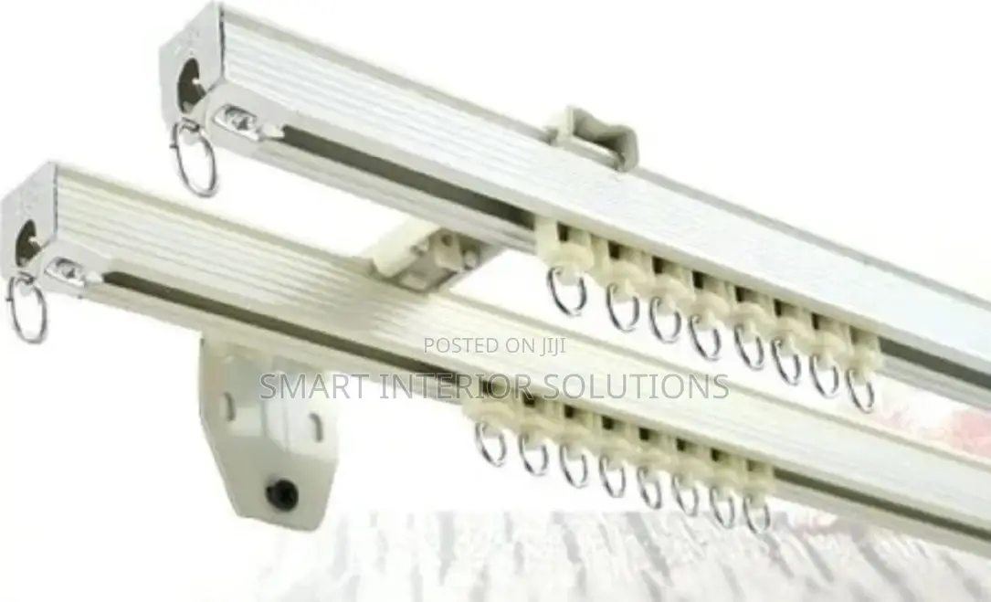 White Straight Curtain Rails