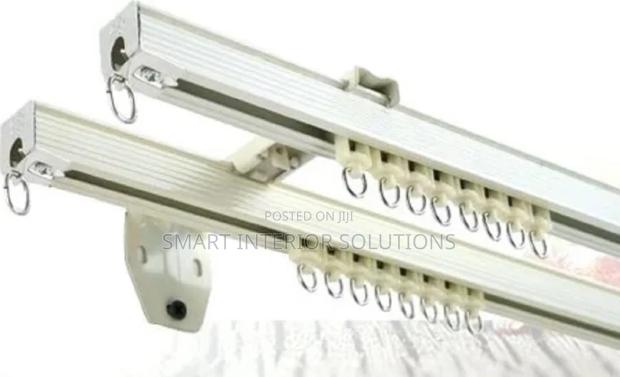 White Straight Curtain Rails