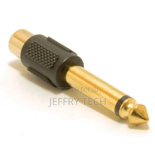 Rca Phono Socket to Large 6.35mm 6.35 Mm 1/4 Inch Jack Adapt
