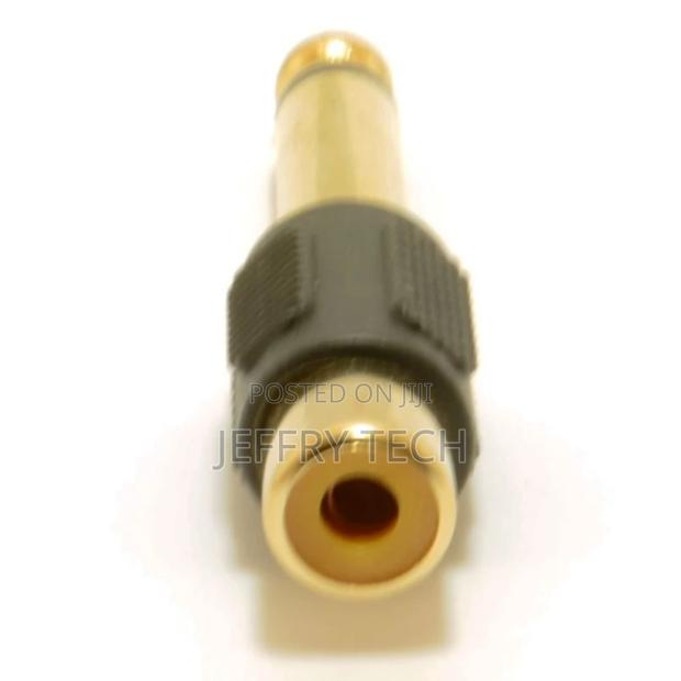 Rca Phono Socket to Large 6.35mm 6.35 Mm 1/4 Inch Jack Adapt - thumbnail 3