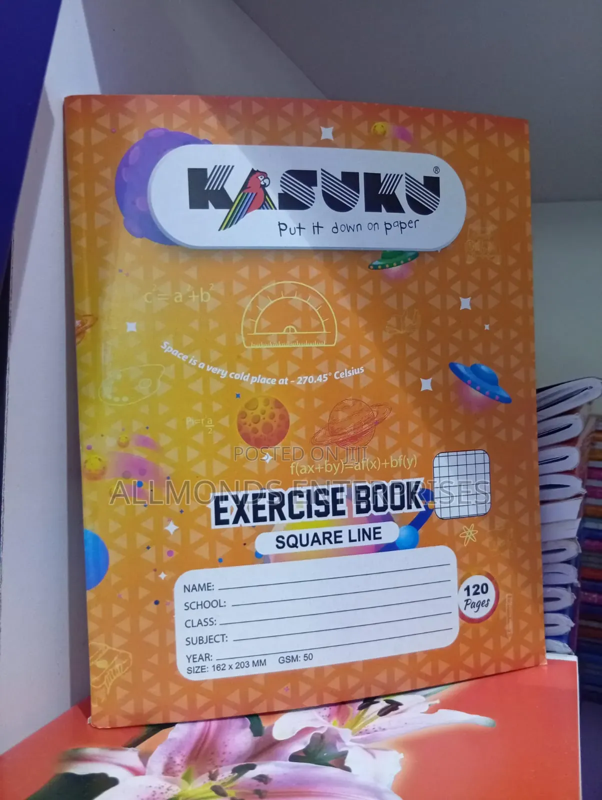 A5 Exercise Book 120pages (Square/Single Line)- Kasuku