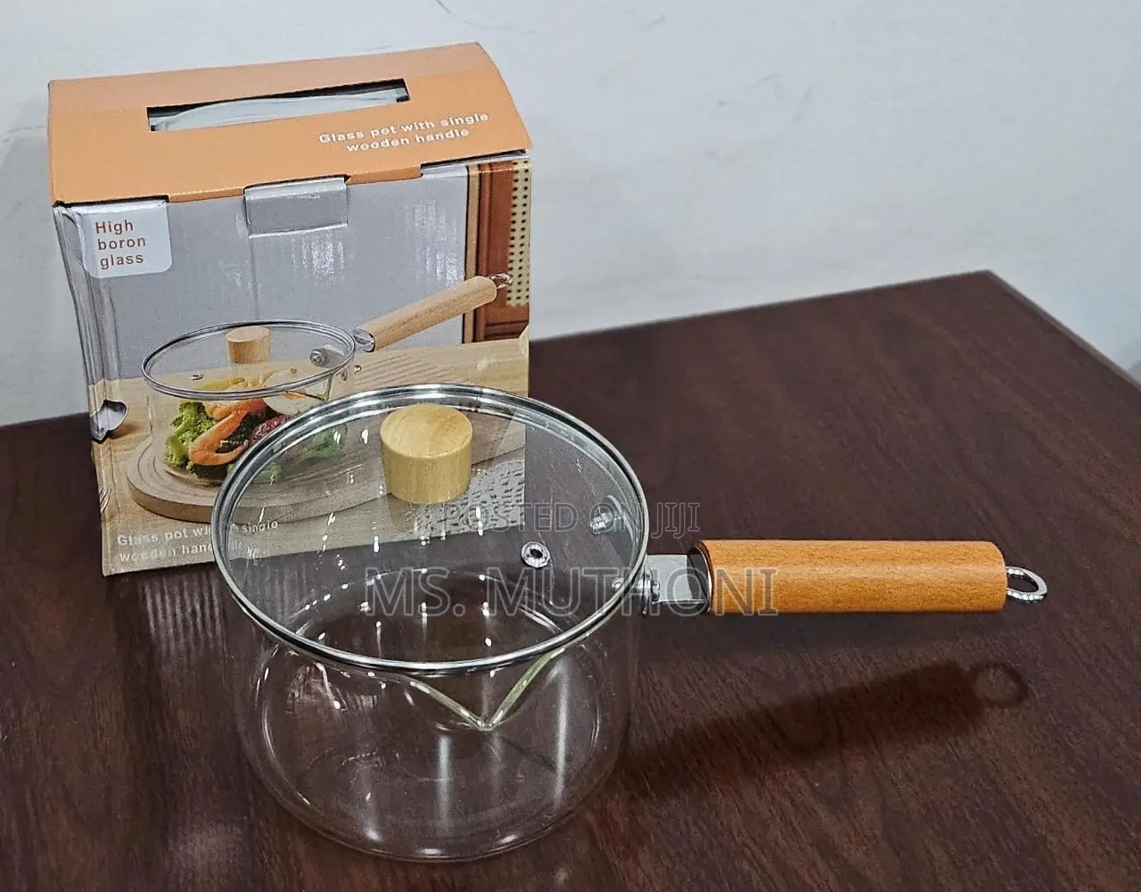High Boron Heavy Borosilicate Glass Cookware Long Handle