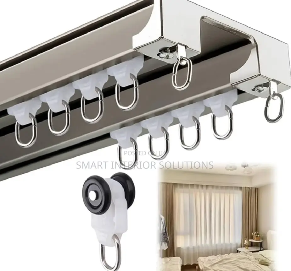 Aluminium Straight Double Curtain Rails