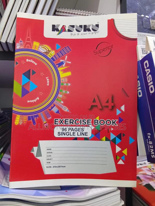 A4 Exercise Book 96 Pages (Single/Square)-Kasuku - main view