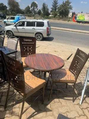 Brown Set Restaurants Marble Round Table