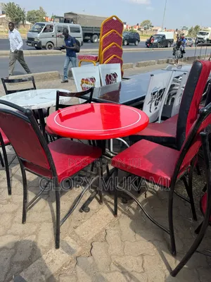 Red Restaurants Round Table And Chairs