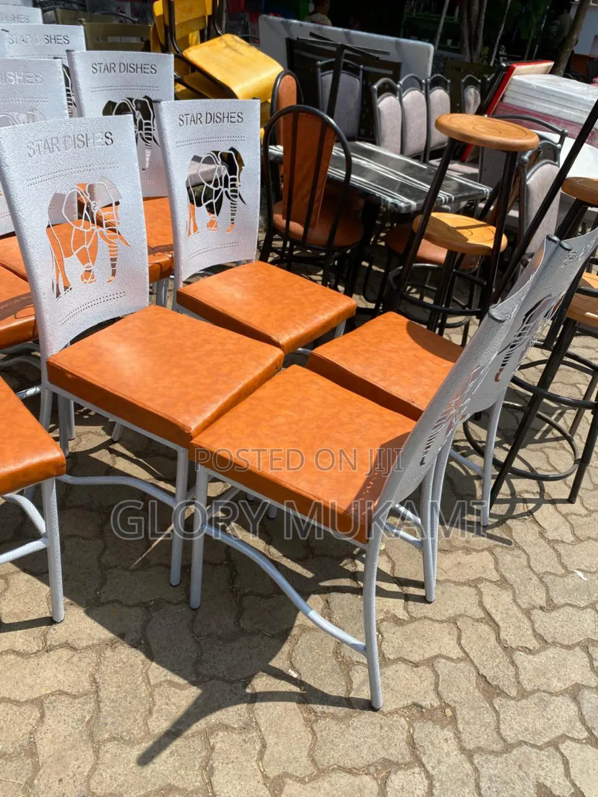 Animal Print Chairs White Coated