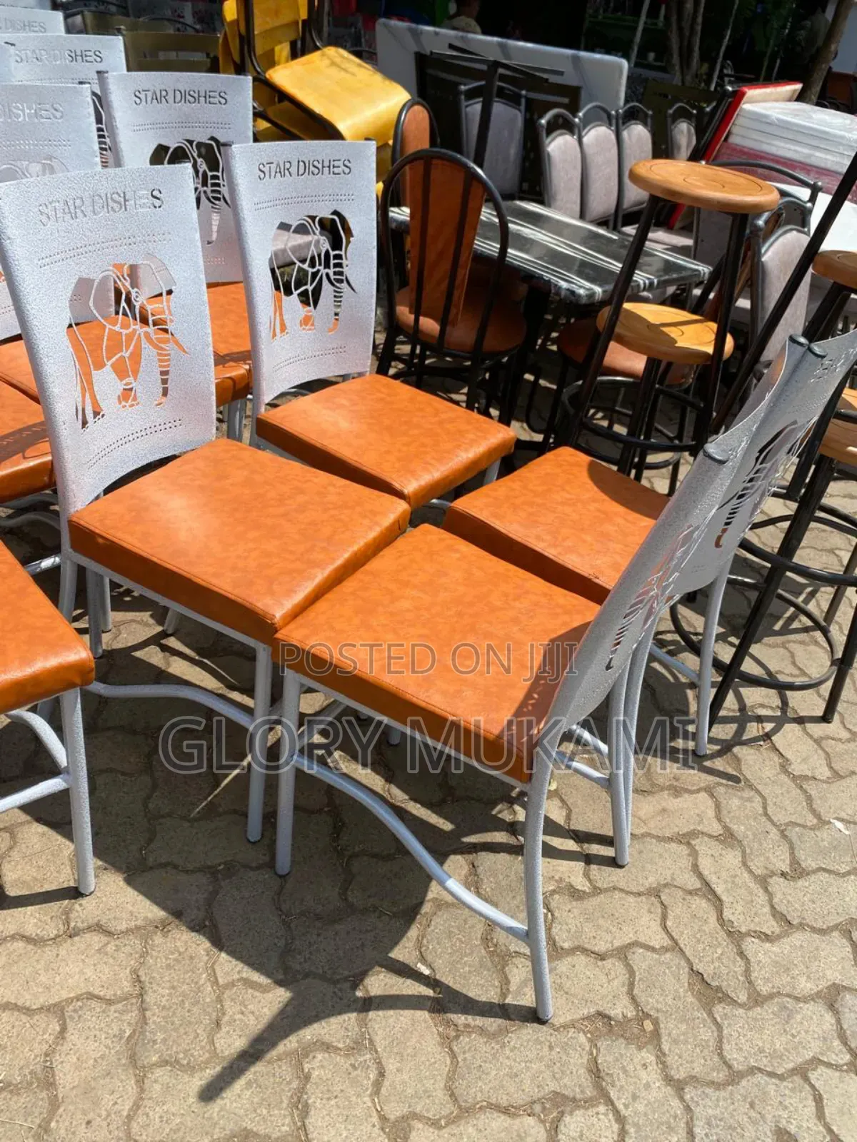 Animal Print Chairs White Coated