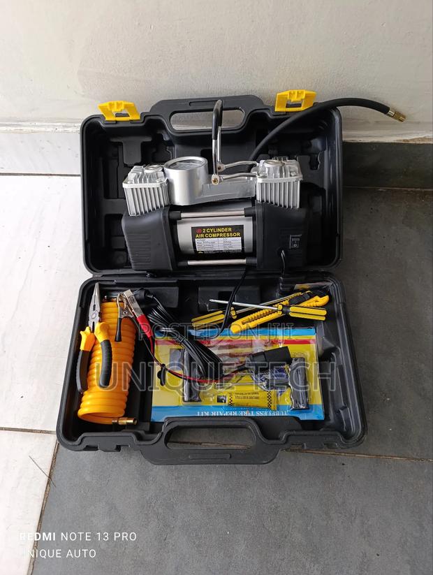 High-Power Double Cylinder Air Pump With Repair Kit